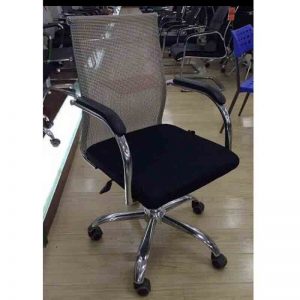 Ghế văn phòng mặt nệm lưng lưới màu lông chuột